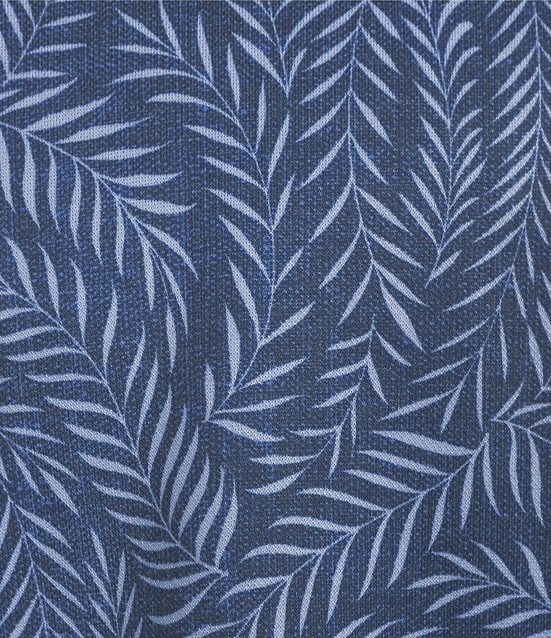 Roundtree & Yorke Performance Short Sleeve Mini Palm Leaf Print Polo Shirt