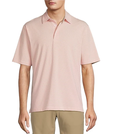 Roundtree & Yorke Performance Short Sleeve Mini Stripe Polo Shirt