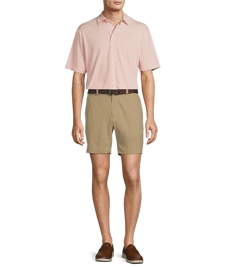 Roundtree & Yorke Performance Short Sleeve Mini Stripe Polo Shirt