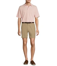 Roundtree & Yorke Performance Short Sleeve Mini Stripe Polo Shirt