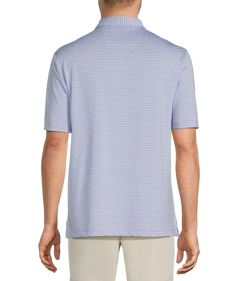 Roundtree & Yorke Performance Short Sleeve Multi Stripe Polo Shirt
