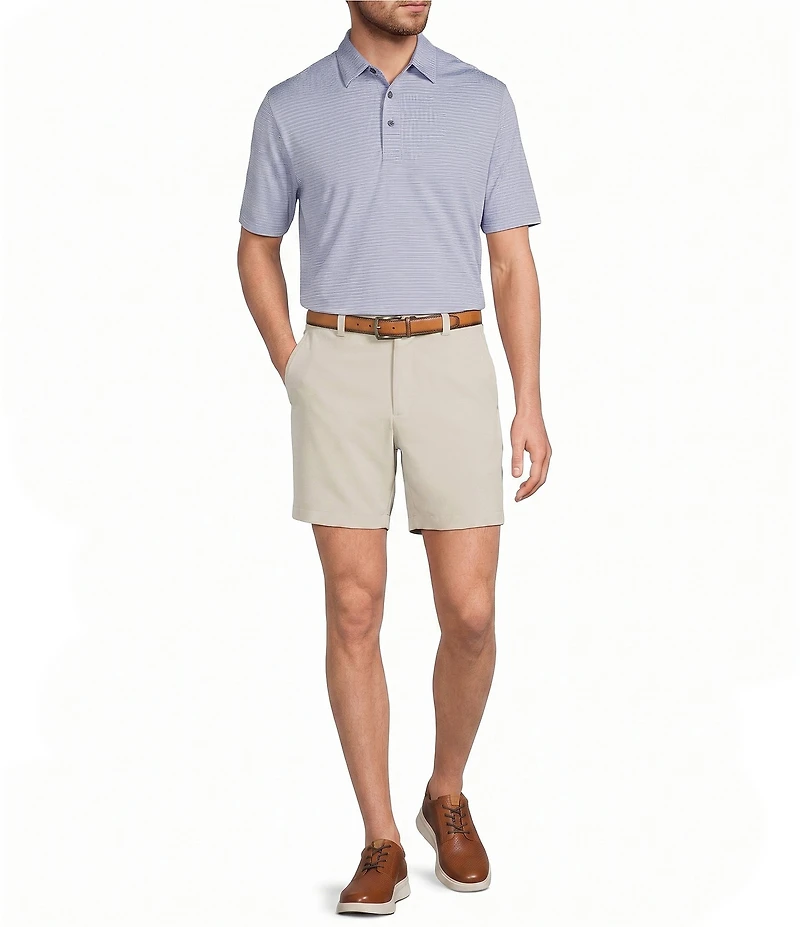 Roundtree & Yorke Performance Short Sleeve Multi Stripe Polo Shirt