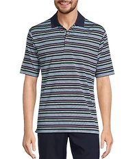 Roundtree & Yorke Performance Short Sleeve Stripe Polo Shirt