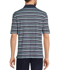 Roundtree & Yorke Performance Short Sleeve Stripe Polo Shirt