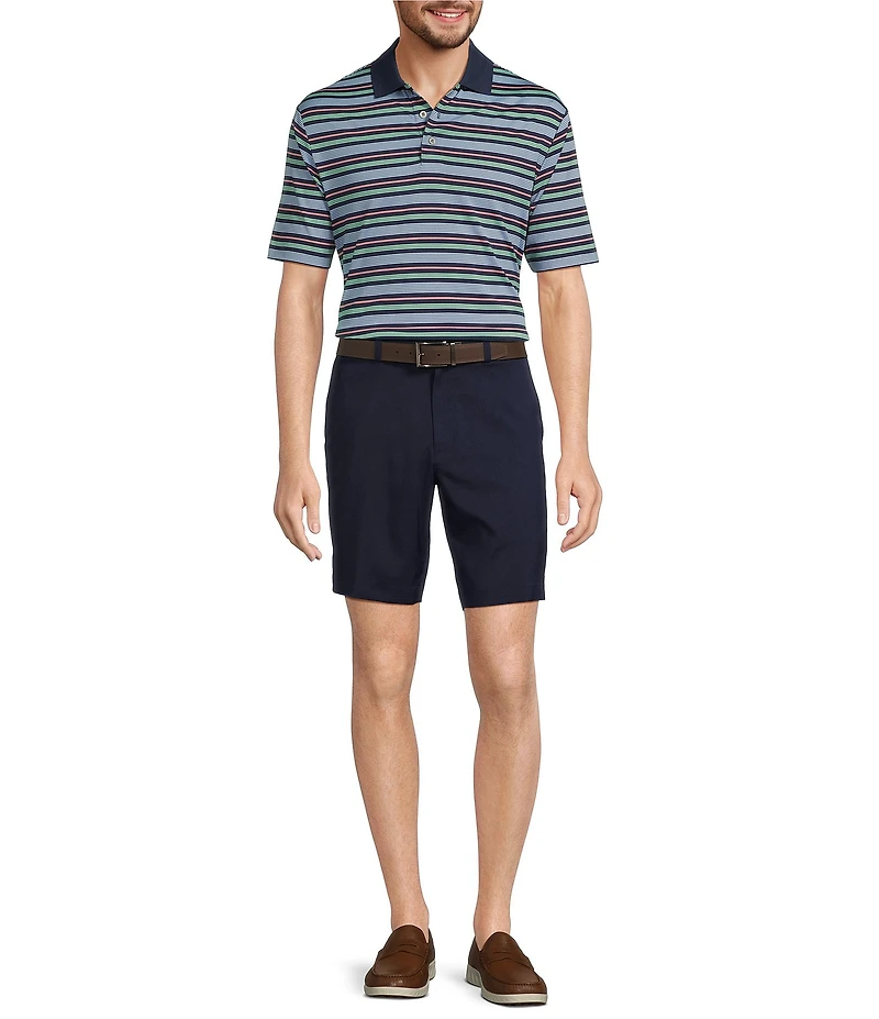 Roundtree & Yorke Performance Short Sleeve Stripe Polo Shirt