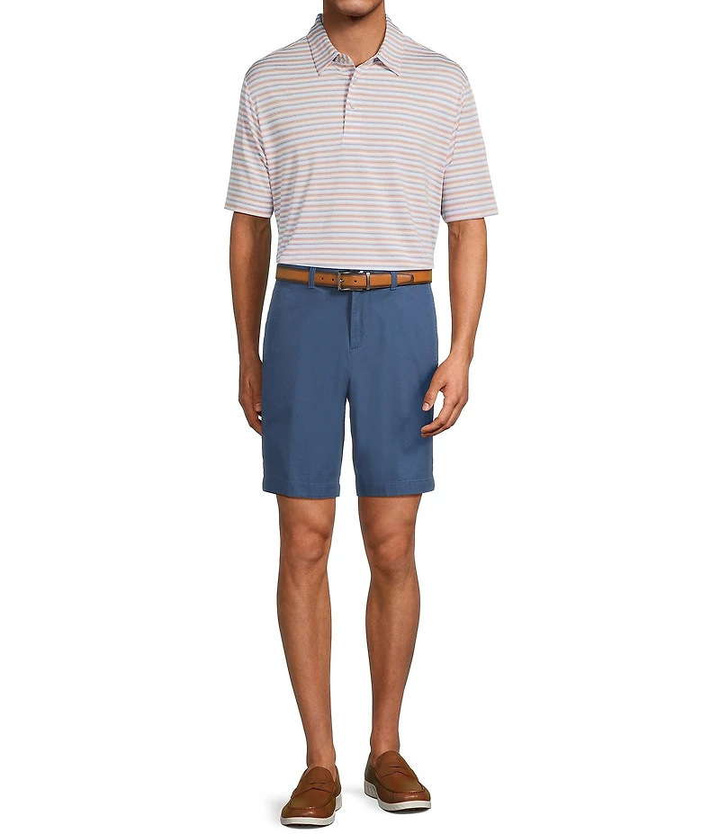 Roundtree & Yorke Performance Short Sleeve Multi Stripe Polo Shirt