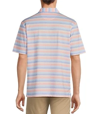 Roundtree & Yorke Performance Short Sleeve Stripe Print Polo Shirt