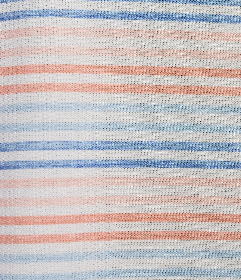 Roundtree & Yorke Performance Short Sleeve Stripe Print Polo Shirt
