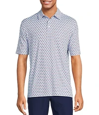 Roundtree & Yorke Performance Short Sleeve Pickleball Print Polo Shirt