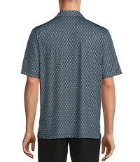 Roundtree & Yorke Performance Short Sleeve Racquet Print Polo Shirt
