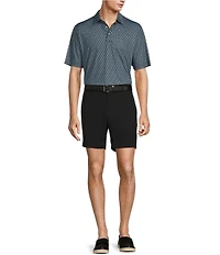 Roundtree & Yorke Performance Short Sleeve Racquet Print Polo Shirt