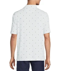 Roundtree & Yorke Performance Short Sleeve Shark Print Polo Shirt