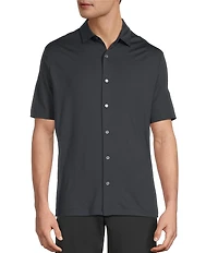 Roundtree & Yorke Performance Short Sleeve Solid Button Front Shirt