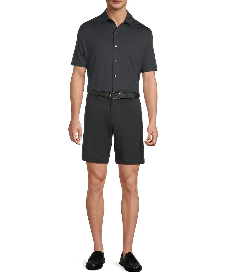 Roundtree & Yorke Performance Short Sleeve Solid Button Front Shirt