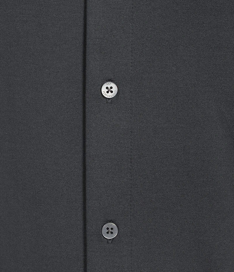 Roundtree & Yorke Performance Short Sleeve Solid Button Front Shirt