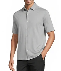 Roundtree & Yorke Performance Short Sleeve Solid Button Front Shirt