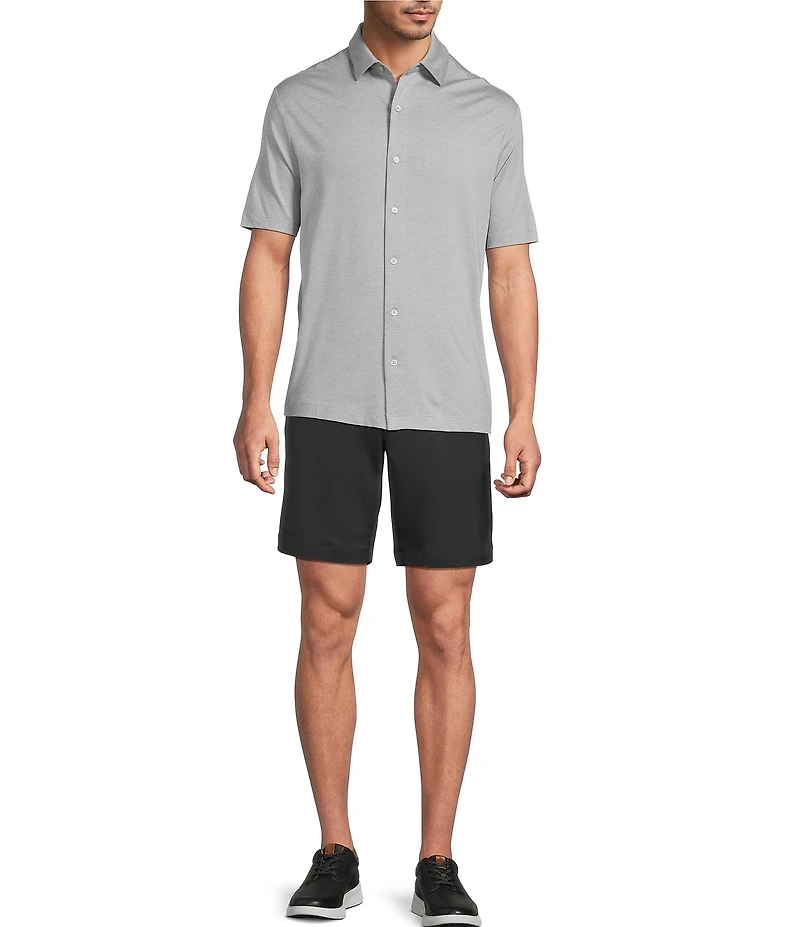 Roundtree & Yorke Performance Short Sleeve Solid Button Front Shirt