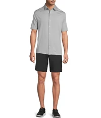 Roundtree & Yorke Performance Short Sleeve Solid Button Front Shirt