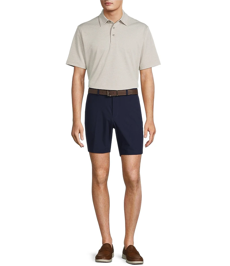 Roundtree & Yorke Performance Short Sleeve Solid Textured Polo Shirt