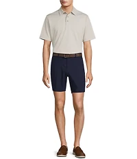 Roundtree & Yorke Performance Short Sleeve Solid Textured Polo Shirt