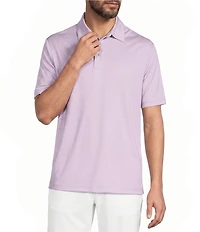 Roundtree & Yorke Performance Short Sleeve Square Pattern Polo Shirt