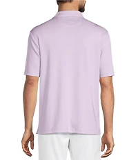 Roundtree & Yorke Performance Short Sleeve Square Pattern Polo Shirt