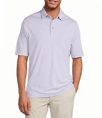 Roundtree & Yorke Performance Short Sleeve Stripe Jacquard Polo Shirt