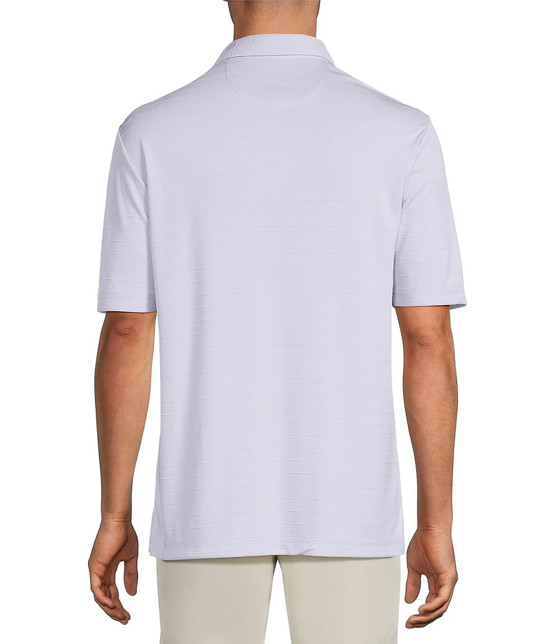 Roundtree & Yorke Performance Short Sleeve Stripe Jacquard Polo Shirt