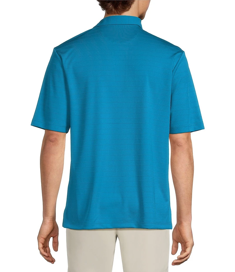 Roundtree & Yorke Performance Short Sleeve Stripe Jacquard Polo Shirt