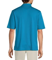 Roundtree & Yorke Performance Short Sleeve Stripe Jacquard Polo Shirt