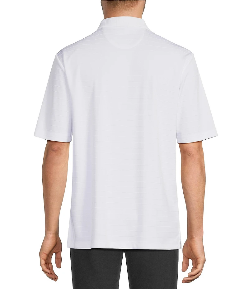 Roundtree & Yorke Performance Short Sleeve Stripe Jacquard Polo Shirt