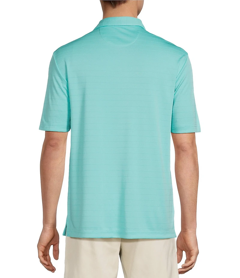 Roundtree & Yorke Performance Short Sleeve Stripe Jacquard Polo Shirt