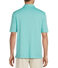 Roundtree & Yorke Performance Short Sleeve Stripe Jacquard Polo Shirt