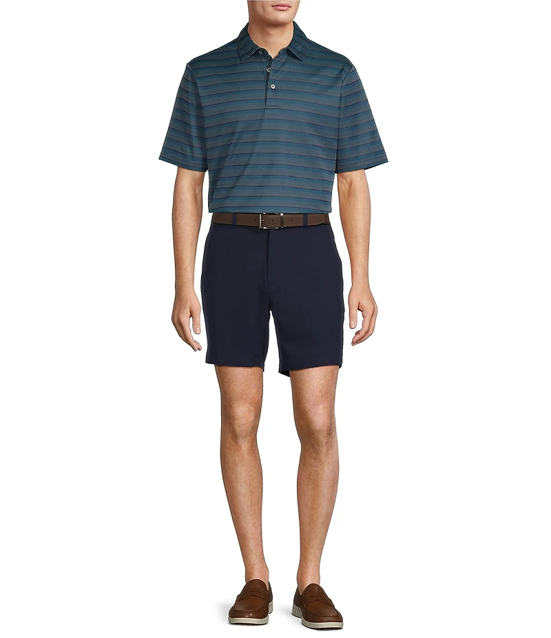 Roundtree & Yorke Performance Short Sleeve Stripe Jacquard Polo Shirt