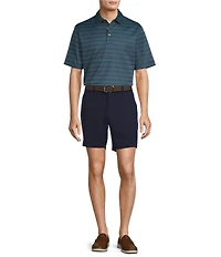 Roundtree & Yorke Performance Short Sleeve Stripe Jacquard Polo Shirt