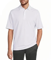 Roundtree & Yorke Performance Short Sleeve Stripe Jacquard Polo Shirt