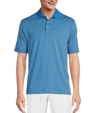 Roundtree & Yorke Performance Short Sleeve Stripe Polo Shirt