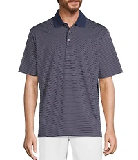 Roundtree & Yorke Performance Short Sleeve Stripe Polo Shirt