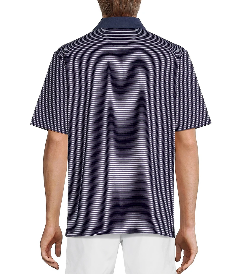 Roundtree & Yorke Performance Short Sleeve Stripe Polo Shirt