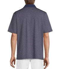 Roundtree & Yorke Performance Short Sleeve Stripe Polo Shirt
