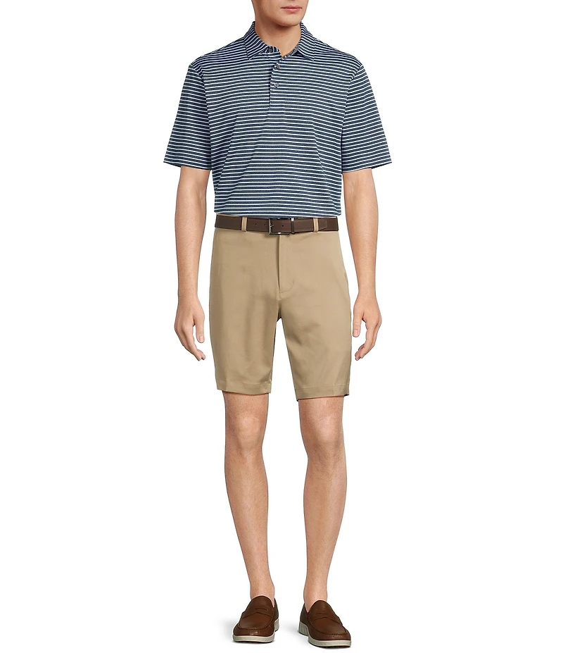 Roundtree & Yorke Performance Short Sleeve Stripe Print Polo Shirt