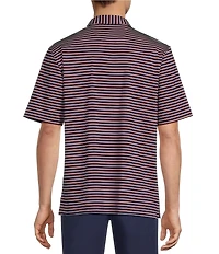 Roundtree & Yorke Performance Short Sleeve Striped Polo Shirt
