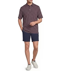 Roundtree & Yorke Performance Short Sleeve Striped Polo Shirt