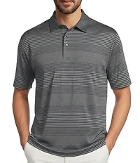 Roundtree & Yorke Performance Short Sleeve Striped Polo Shirt