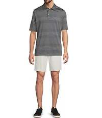 Roundtree & Yorke Performance Short Sleeve Striped Polo Shirt