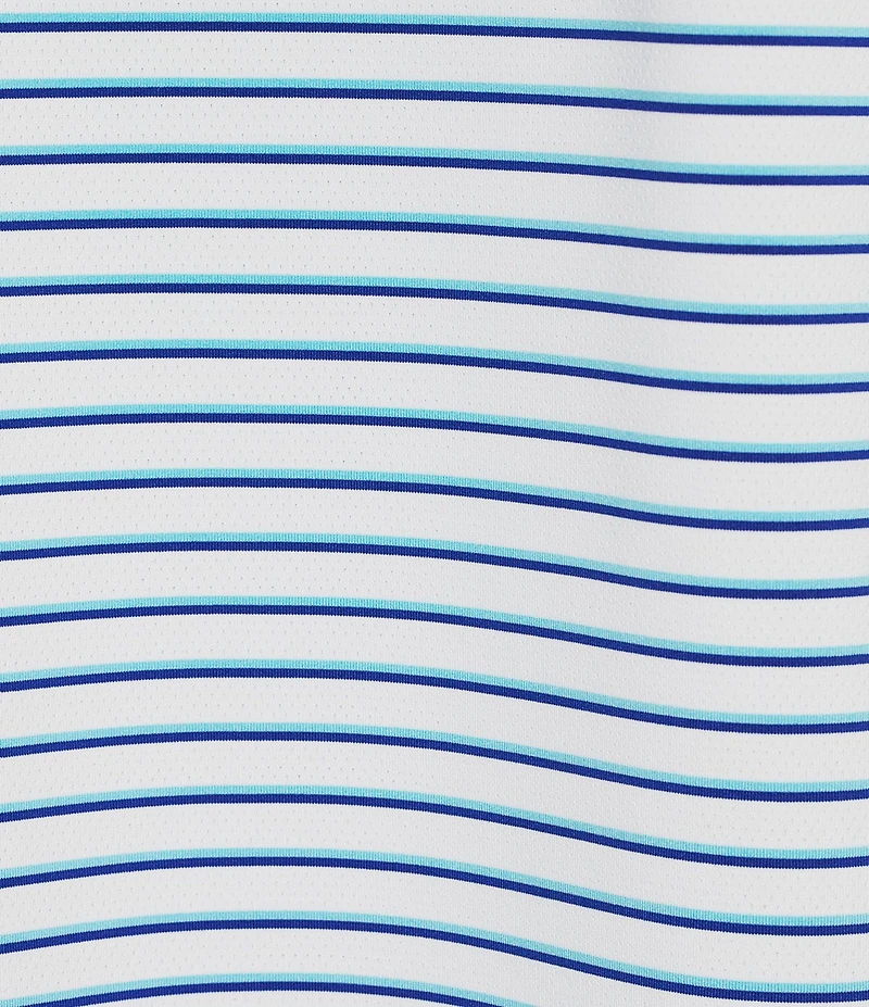 Roundtree & Yorke Performance Short Sleeve Striped Polo Shirt