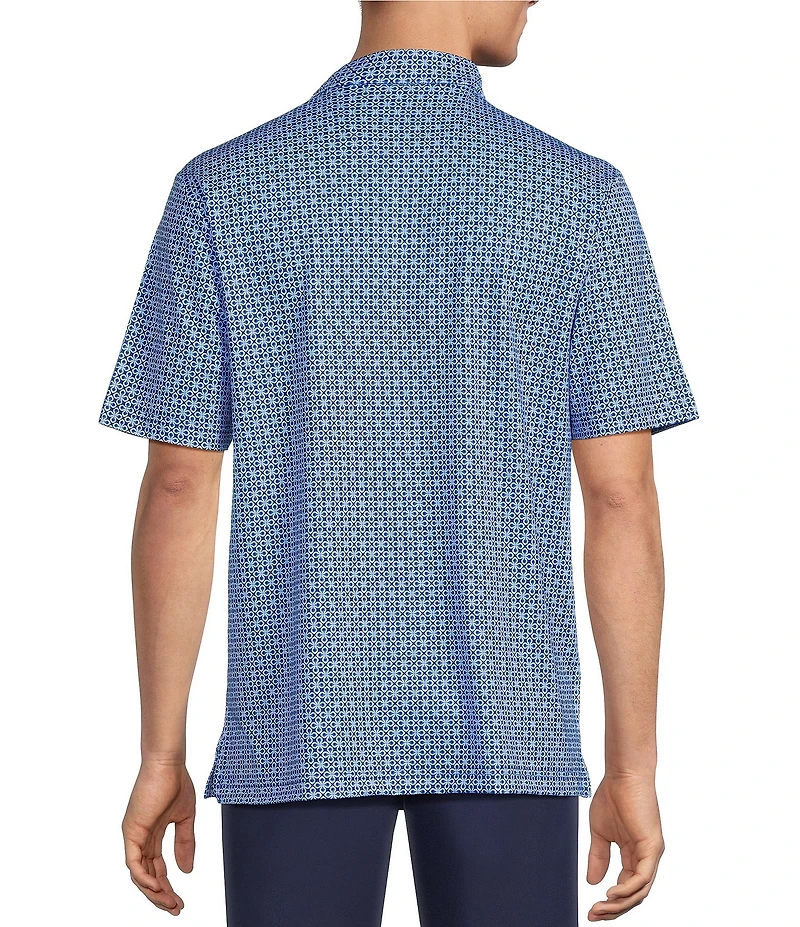Roundtree & Yorke Performance Short Sleeve Geo Print Polo
