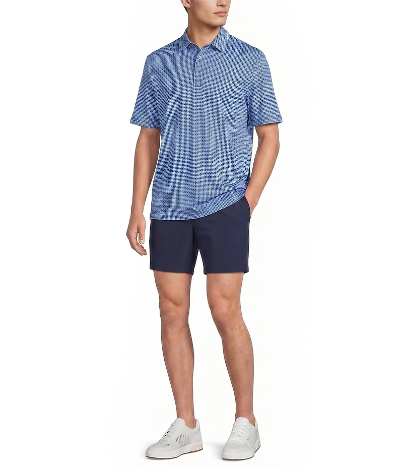 Roundtree & Yorke Performance Short Sleeve Geo Print Polo
