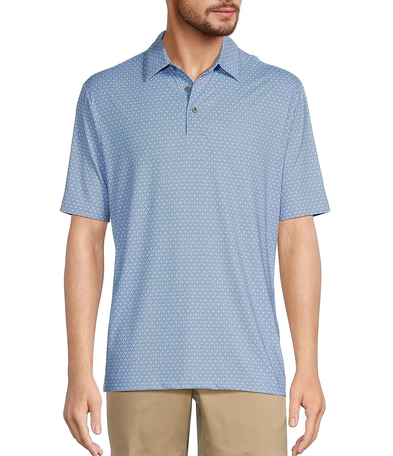 Roundtree & Yorke Performance Short Sleeve Tee Print Polo Shirt