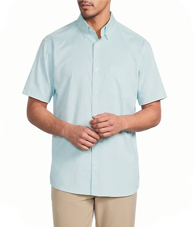Roundtree & Yorke Performance Short Sleeve Textured Twill Sport Shirt